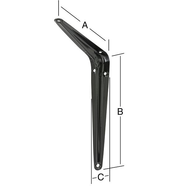 Vormann Stahlblechkonsolen 150 x 200 mm, schwarz, VE: 20 Stück, 000150150LS
