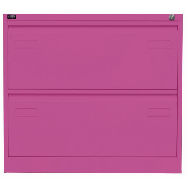 Bisley LIGHT Hängeregistraturschrank LIGHT, doppelbahnig, 2 HR-Schubladen, 681 fuchsia, CDF2681