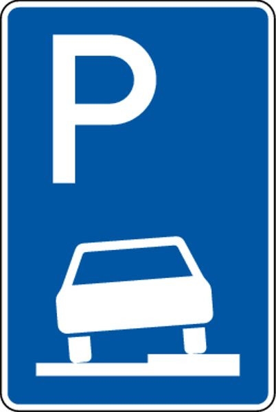 Schilder Klar Verkehrszeichen Parken auf Gehwegen, VZ 315-55, 600x900x2 mm Aluminium 2 mm, reflektierend Typ I, 3150255