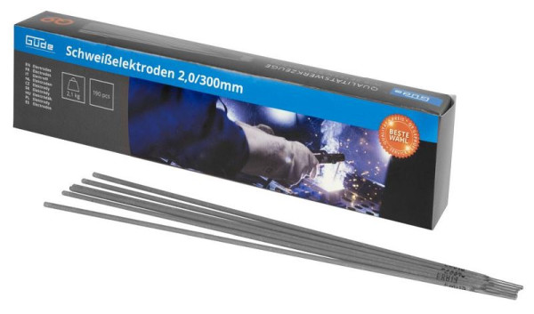 Güde Elektroden 2,0/300mm, VE: 190 Stück, rutilumhüllt, 16962, 4015671311023