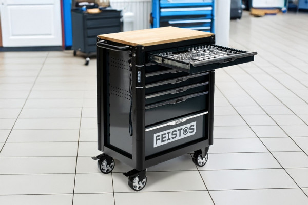 FEISTOS Werkstattwagen Mento 2 / 158-teilig Schwarz, 48x73x98cm, FEWA0722