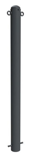 Schake Stilpoller Typ 480B -ortsfest- zum Einbetonieren, Ø 82mm, mit, Halbkugel, beschichtet RAL 7016, mit 2 Ösen, 480B+2