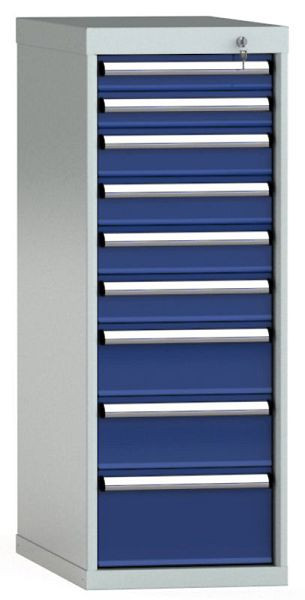 KLW Schubladenschrank 1150 x 419 x 750 mm H x B x T, Einbaumaß: 150 mm, Einteilung: 18x36 Einheiten, VU / 200 kg, SDB1150-09UP-001