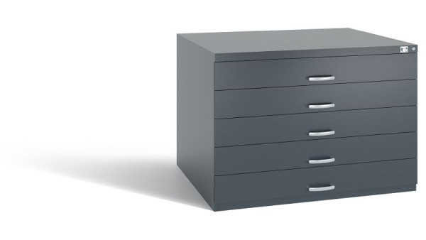 C+P Schubladenschrank Serie 7100_7200, H760xB1100xT765 mm, Anthrazit, 7101-100 S10279