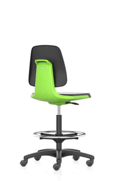 bimos Arbeitsstuhl Labsit mit Rollen, Sitzhöhe 560-810 mm, PU-Schaum, Sitzschale grün, 9125-2000-3280