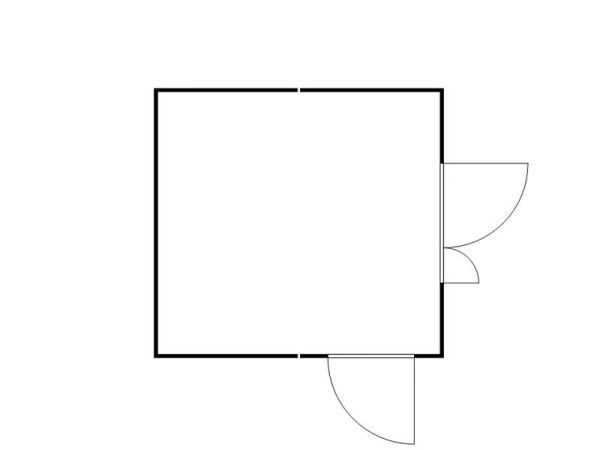 FLADAFI Materialcontainer-Kombination MC 1440, zerlegt, ohne Boden, Doppelflügeltür asymmetrisch auf der 4 m Seite und Einflügeltür, F14430710-F911