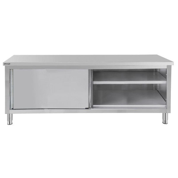 Casselin Edelstahl Arbeitstisch 700 mit Schiebetüren 1.000 mm, C7TTPC100