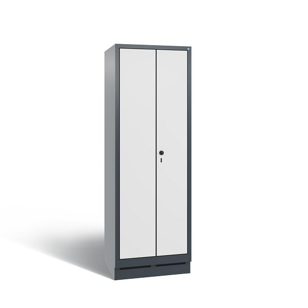 C+P Putzmittel-Spind Evolo, 2 Abteile, H1800xB610xT500 mm, Anthrazit/HPL Weiß, 48120-00 S10256