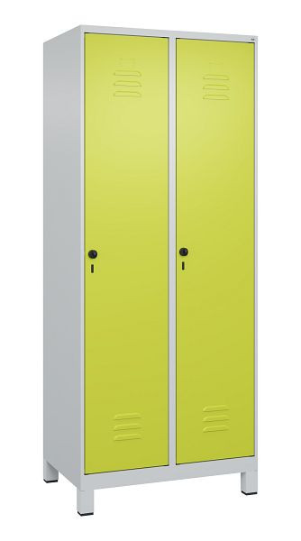 C+P Mehrzweckschrank Classic PLUS, Füße, 2 Abteile, 1950x800x500mm, 7035/0024, Drehriegel, Türen rechts angeschlagen, 080010-22B S10010