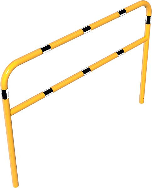Schake Rohrbügel aus Stahlrohr gelb / schwarz mit Querholm zum Einbetonieren, Gesamtbreite: 2000 mm, Gesamthöhe: 1400 mm, 465_34BG