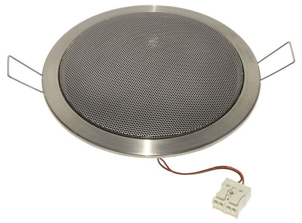 Visaton HiFi-Deckenlautsprecher aus Edelstahl in gebürsteter Optik, bestückt mit einem 2-Wege-Koaxiallautsprecher DL 13/2 ES - 8 Ohm, 50163
