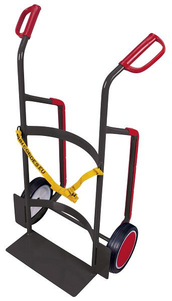 VARIOfit Fasskarre für Kunststofffässer, Außenmaße: 660 x 470 x 1.190 mm, RAL 7016 anthrazitgrau, Radsatz: Vollgummibereifung, fk-1109/AG
