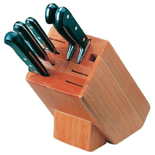 Vogue Holz-Messerblock, 9 Steckplätze, Holz, ohne Inhalt, D738