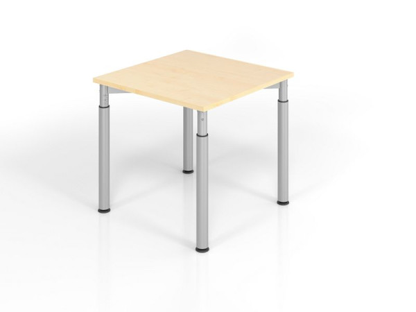 Hammerbacher Schreibtisch YS08, 80 x 80 cm, Platte: Ahorn, 25 mm dick, ABS-Dickkante, Rechteckform, Silber, VYS08/3/S