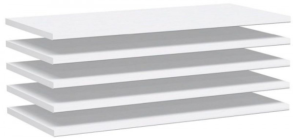 geramöbel Regalzwischenboden zur Verbindung von 2 Schränken, 5 Stück, 800x383x19, Weiß, N-386200-W