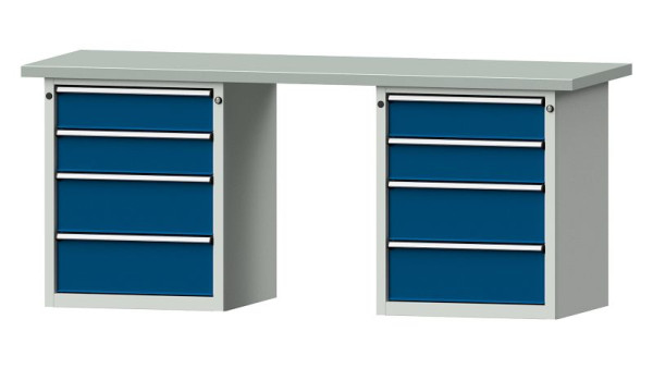 ANKE Werkbänke Kombiwerkbank, Modell 840 V, 2000 x 700 x 840 mm, RAL 7035/5010, ZBP 40 mm, 415.108