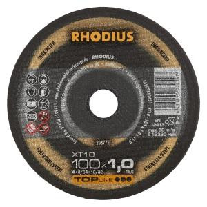 Rhodius TOPline XT10 Extradünne Trennscheibe, Durchmesser [mm]: 100, Stärke [mm]: 1, Bohrung [mm]: 15, VE: 25 Stück, 208775