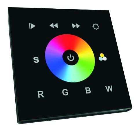 rutec DMX Touchpanel 1 ZONE RGBW Glas - schwarz, 80500