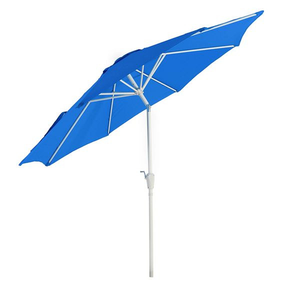 Mendler Sonnenschirm N19, Gartenschirm, Ø 3m neigbar Polyester/Alu 5kg, blau, 17226