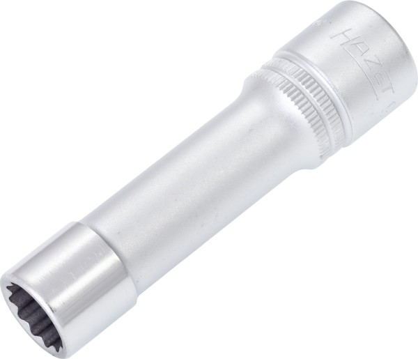 Hazet Steckschlüsseleinsatz, Doppelsechskant, Vierkant hohl 12,5 mm (1/2 Zoll), 13 mm, Lange Ausführung Mit Rändelung, 900TZ-13