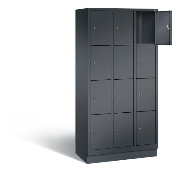 C+P Schließfachschrank Evolo, H1800xB900xT500mm, Farbe: Schwarzgrau, 48020-304 S10105