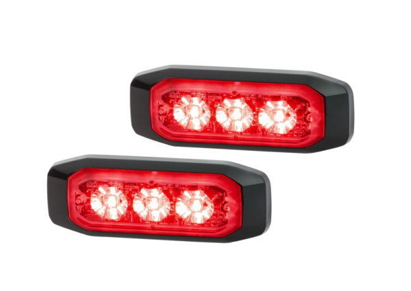 HELLA LED-Blitz-Kennleuchte, BST-Slim, 12/24V, rot, Anbau/Schraubanschluss, Kabel: 250mm, Set, 2XD 014 563-701