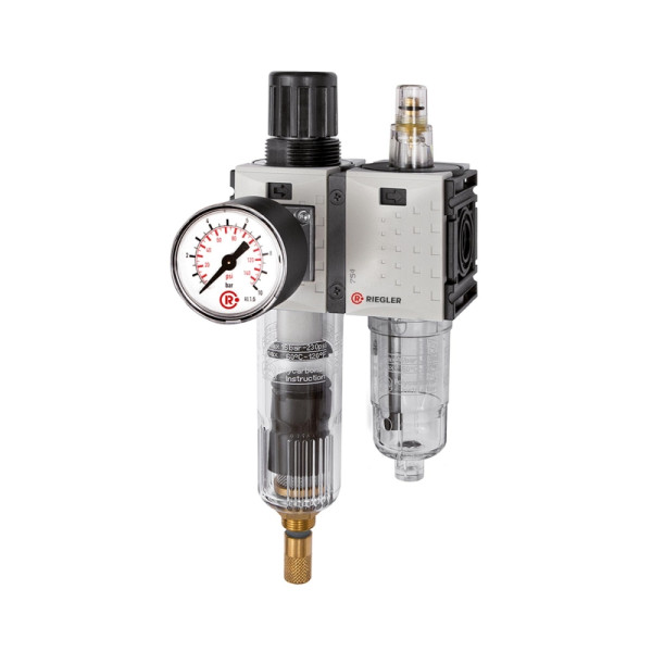 Riegler WE 2-teilig »FUTURA-mini«, PC-Behälter, Standardmanometer, G 1/4, 0,5-10, VA, 142462
