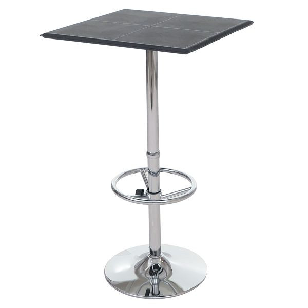 Mendler Bartisch Stehtisch Bistrotisch Chicago mit Fußablage, quadratisch 110x63x63cm MVG, schwarz, 30641