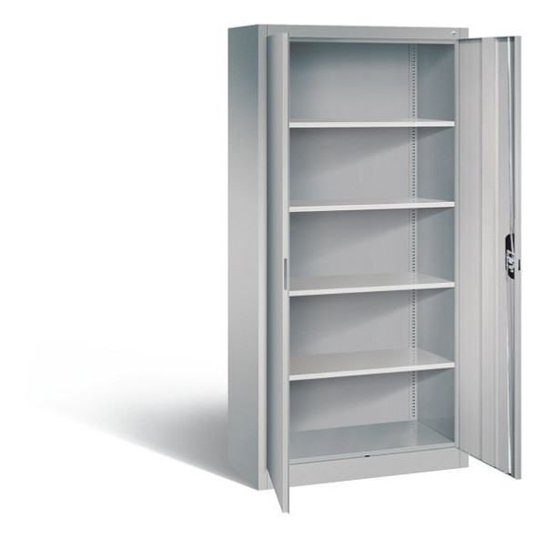 C+P Büroschrank Acurado, H1950xB930xT400mm, Farbe: Weißaluminium, Muldengriff, 5 OH, 9260-000 S11634