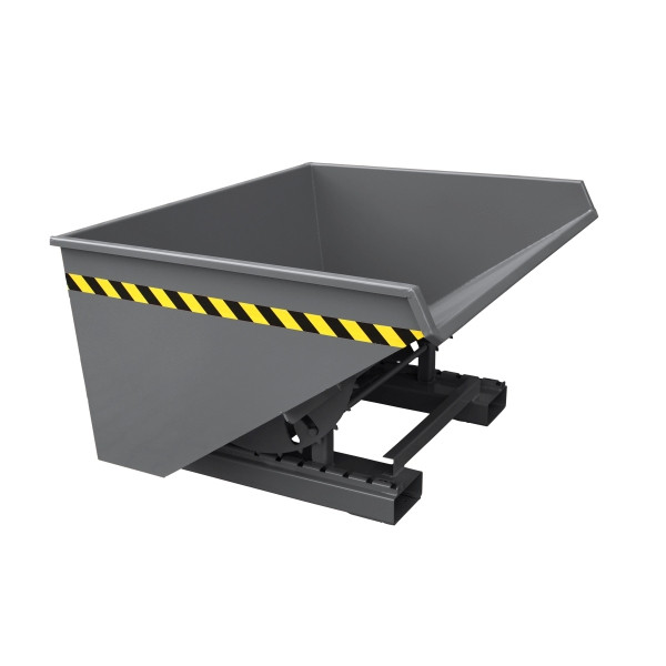 Eichinger Industrie Kippbehälter mit Abrollkufen, 1000 kg, 500 Liter, anthrazitgrau, 20230800000096