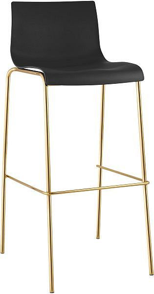CLP Barhocker Hoover Kunststoff 4-Fuß Gold, schwarz, 327068