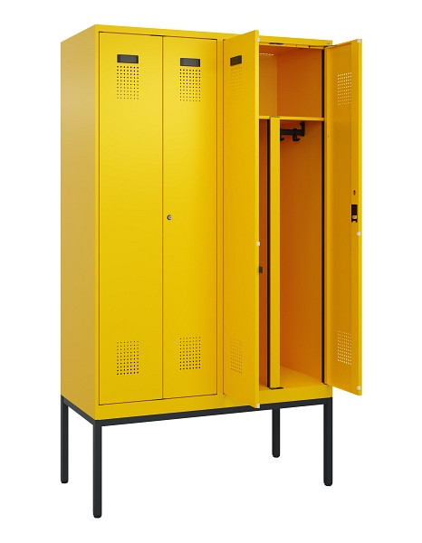 C+P PSA Doppel-Spind Evolo PLUS, Gestell, 4 Abteile, 2120x1200x500mm, 1023/1023, Zylinderschloss, 0490327-40P S10049