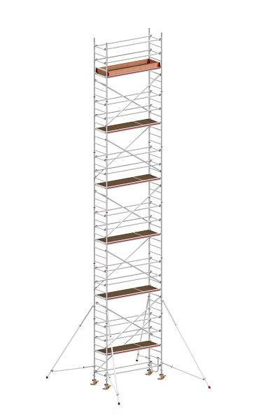 HYMER Fahrgerüst nach DIN EN 1004 mit Comfortaufbau, Rahmenteilbreite 0,80 m, Bühnenlänge 2,45 m, Reichhöhe 13,40 m, 877113