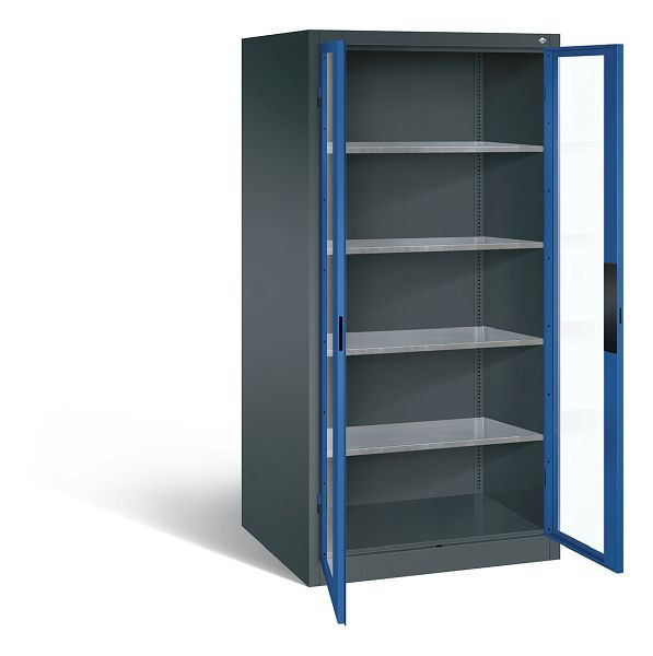 C+P Werkzeugschrank Acurado, H1950xB930xT800mm, Farbe: Anthrazitgrau / Enzianblau, Muldengriff, 8924-055 S10012