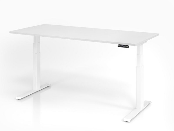 Hammerbacher Schreibtisch XDKB19, 180 x 80 cm, Platte: Weiß, 25 mm dick, ABS-Dickkante, Rechteckform, Weiß, VXDKB19/W/W