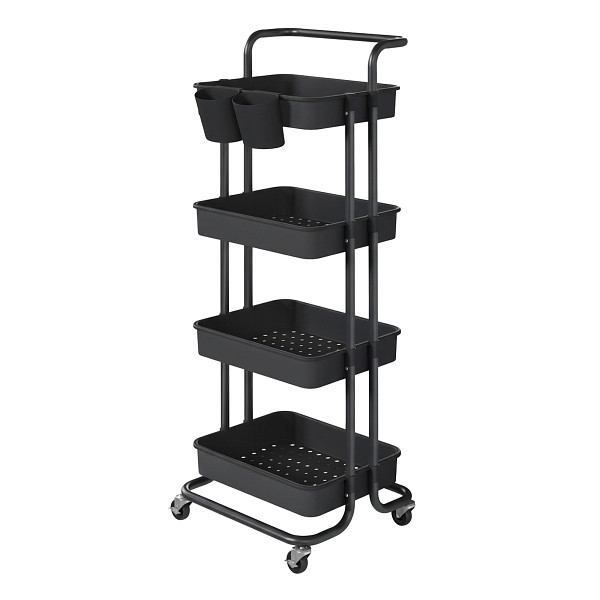 SONGMICS Lagerwagen, Schwarz, 42,5x35,7x115 cm, BSC077BZ01