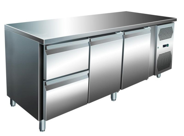A&S Polarny VIP Kühltisch mit 1x 2 Schubladen und 2 Türen -2 bis +8°C 1.795x700x860 mm, KT3C2-VIP