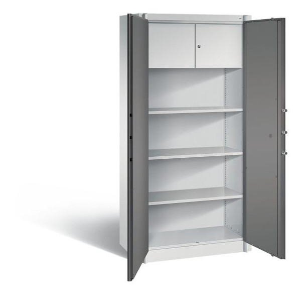 C+P Feuerschutzschrank Certos, H1950xB930xT500mm, Farbe: Lichtgrau / Vulkangrau, Klinkengriff, 4 OH, 1170-100 S10153