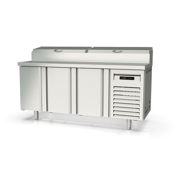 Vaiotec TOPLINE Belegstation 700 / 3-fach mit Türen, Edelstahlaufsatz, GN 1/4, Breite: 1795 mm, 11590