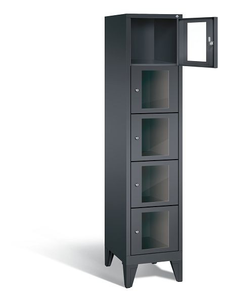 C+P Schließfachschrank Classic, H1850xB420xT500mm, Farbe: Schwarzgrau, 8010A125 S10014