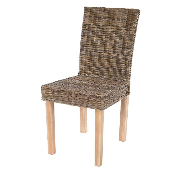Mendler 2er-Set Esszimmerstuhl Littau, Korbstuhl Stuhl Küchenstuhl, Kubu-Rattan, 35440