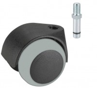 Produktbild von Dörner + Helmer Doppelrolle für empfindliche Böden mit Gewindestift M8 x 15 mm, TPE, 50 mm, Tragkraft 40 kg, VE: 12 Stück, 765210 Dörner + Helmer Doppelrolle für empfindliche Böden mit Gewindestift M8 x 15 mm, TPE, 50 mm, Tragkraft 40 kg, VE: 12 Stück, 765210