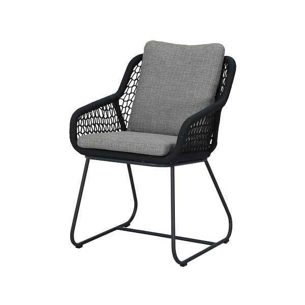 BEST Ravello Dinning Sessel Gartenstuhl mit Armlehnen Anthrazit 58 x 63 x 78 cm, 521636