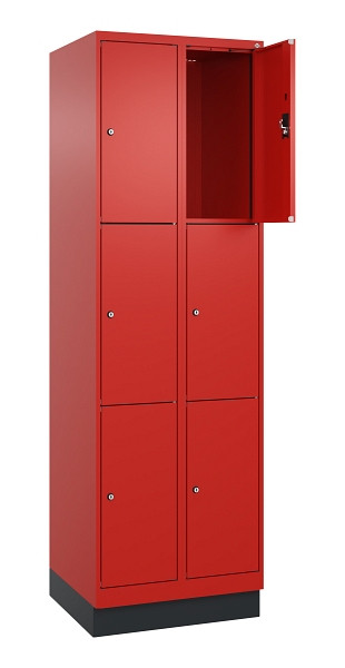 C+P Schließfachschrank Evolo PLUS, mit Sockel, 6 Fächer, 1950x600x500mm, 3020/30, 049020-203 S10025