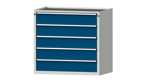 ANKE Werkbänke Schubladenschrank, Modell 3001 V, 1060 x 675 x 980 mm, RAL 7035/5010, Wanne, 611.400