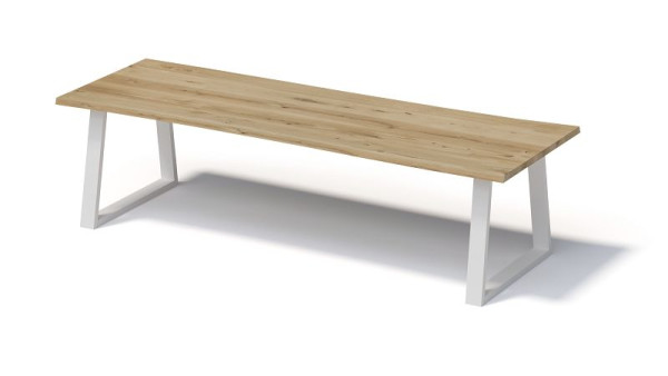 Bisley Fortis Table Natural, 3000 x 1000 mm, natürliche Baumkante, geölte Oberfläche, T-Gestell, Oberfläche: natürlich/Gestell: verkehrsweiß, FN3010TP396