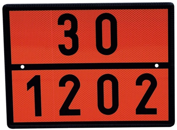 SIGNUM Warntafel Einstofftafel mit Ziffern 30/1202 für Heizöl und Diesel, starr, verzinktes Stahlblech, E7300