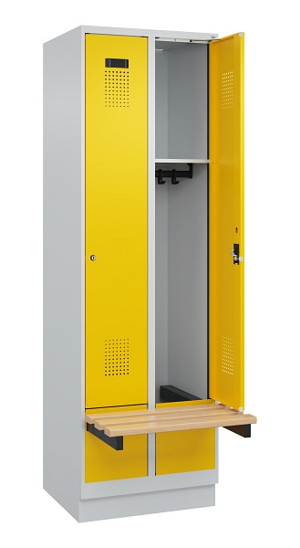 C+P Spind Evolo PLUS, 2 Abteil, 1950x600x815mm, 7035/1023, Zylinderschloss, 049040-20 S10028
