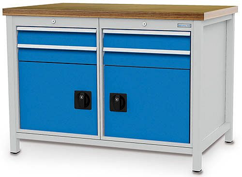Bedrunka+Hirth Kastenwerkbank Serie 1200 R18-24, 4 x 100 mm, Schubladen-Vollauszug, 1200 x 750 x 959 mm, 03.12.06V9