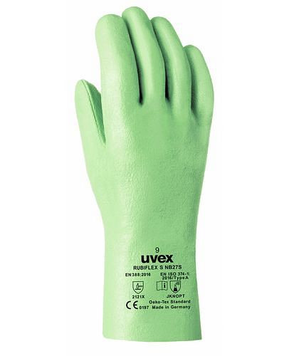 uvex Chemikalienschutzhandschuh rubiflex S-NB 35S, Kat III, 35cm, Gr. 9, VE: 10 Paar, 210287